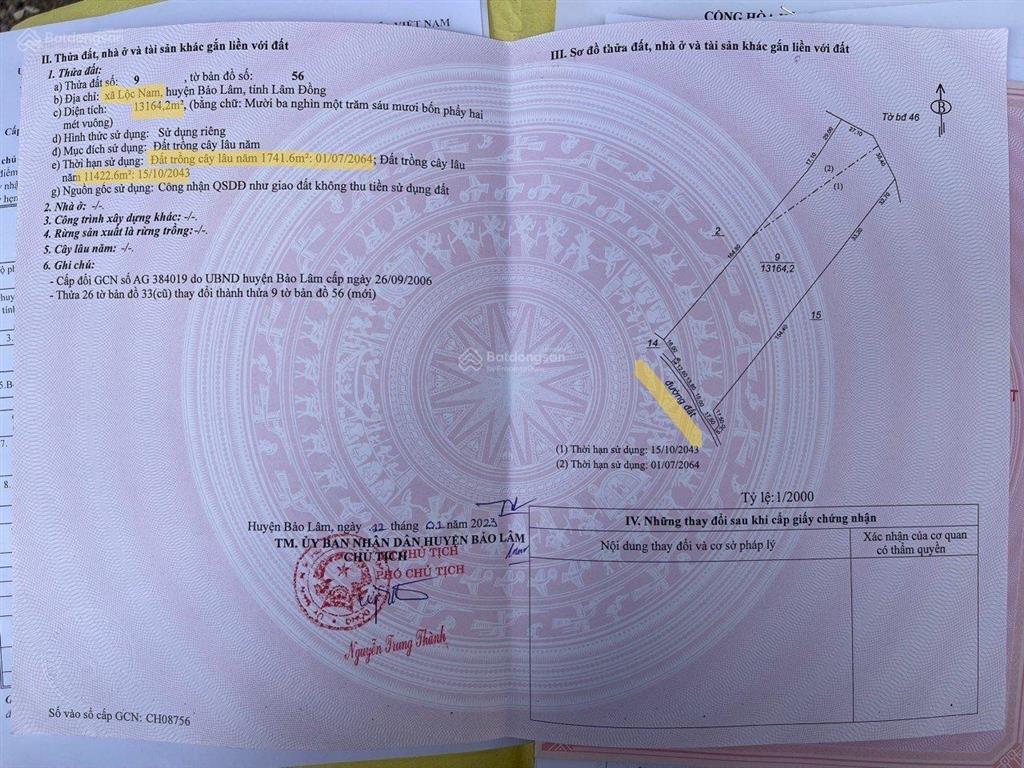Chính chủ cần bán gấp lô đất rộng mt đường nhựa ngay xã lộc nam, bảo lâm, lâm đồng