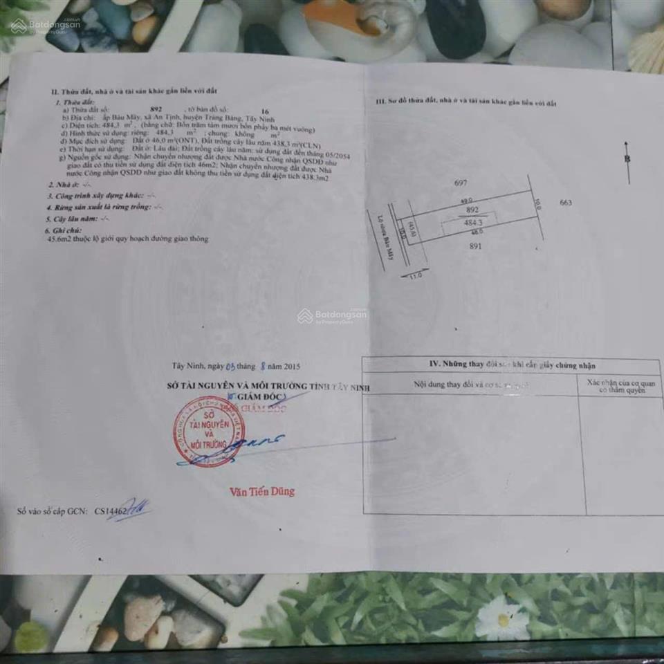 Chính chủ cần bán gấp lô đất lô đất mt đường nhựa bàu mây, an tịnh, trảng bàng, tây ninh