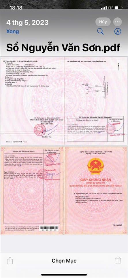 Chính chủ cần bán gấp lô đất mt đường bê tông ngay xã long cang, cần đước, long an