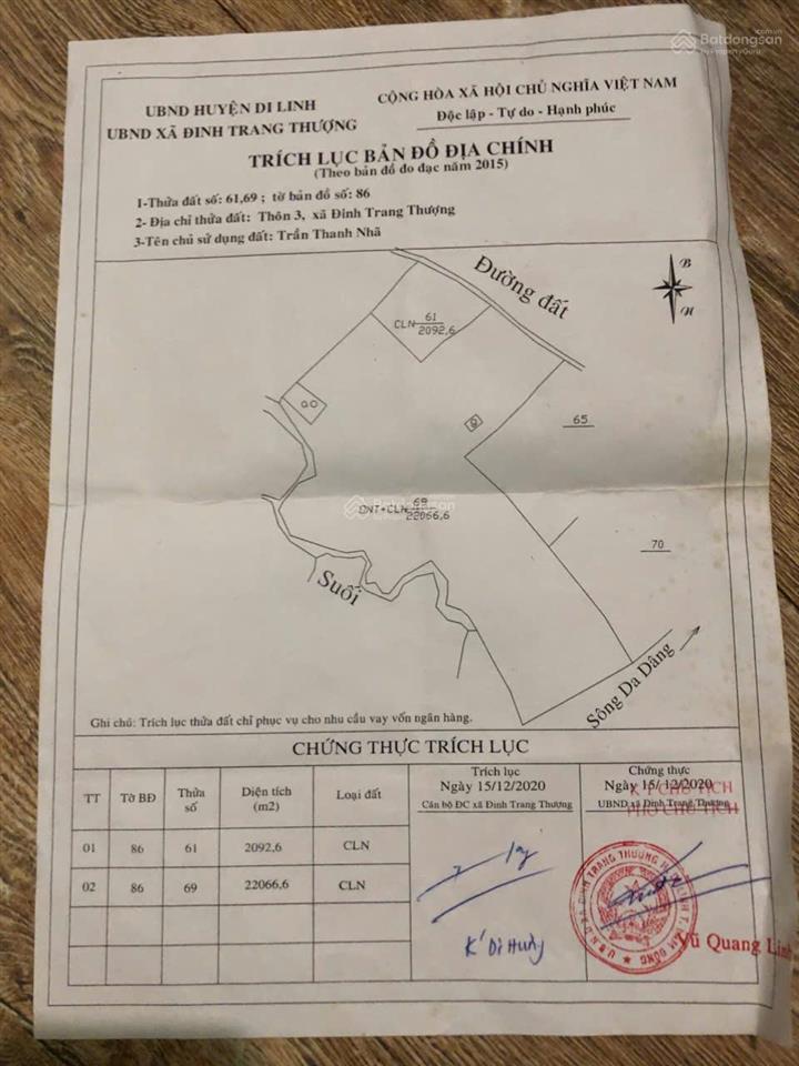 Chính chủ cần bán gấp lô đất rộng đang trồng cafe ngay đinh trang thượng, di linh, lâm đồng