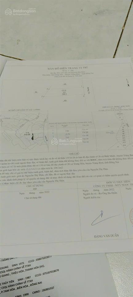 Chính chủ cần bán gấp lô đất giá công nhân ngay xã trung hòa, trảng bom , đồng nai