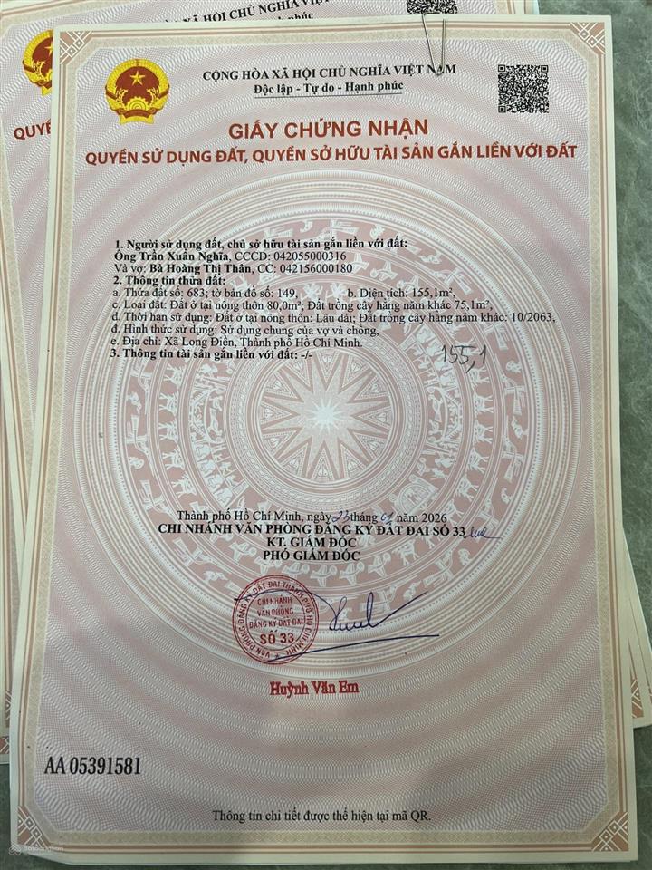 Chính chủ cần bán gấp lô đất mt đường nhựa giá đầu tư ngay thị trấn long điền, bà rịa vũng tàu