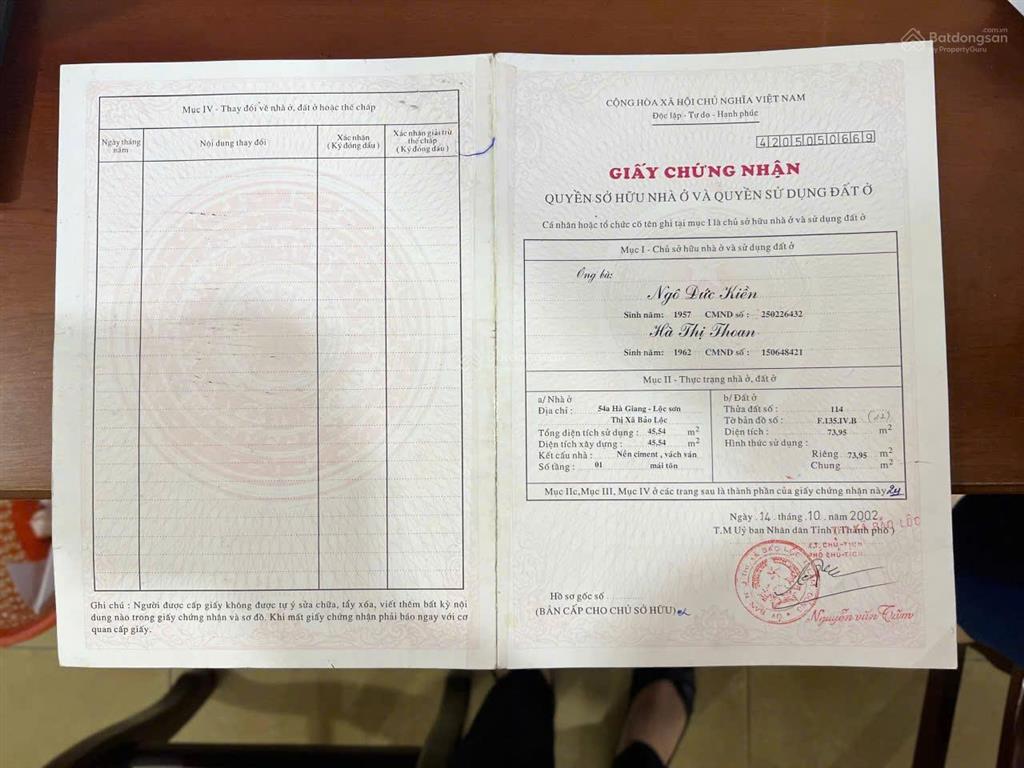 Chính chủ cần bán gấp căn nhà 2 mt đường hà giang, phường lộc sơn, tp. bảo lộc, lâm đồng