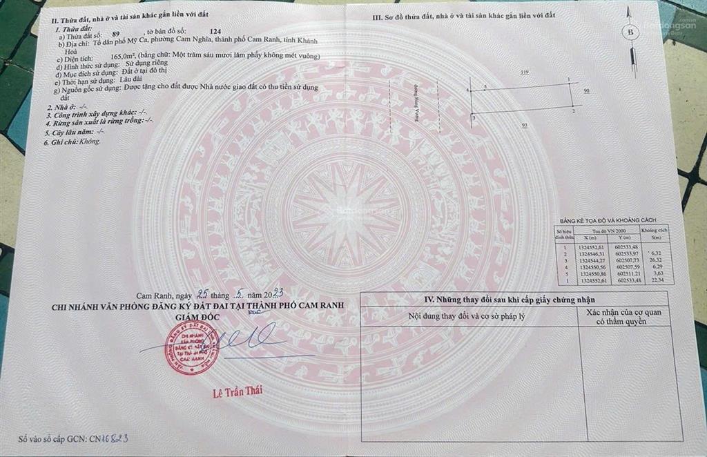 Chính chủ cần bán 2 lô đất lk mt đường hùng vương, p. cam nghĩa, tp. cam ranh, khánh hòa