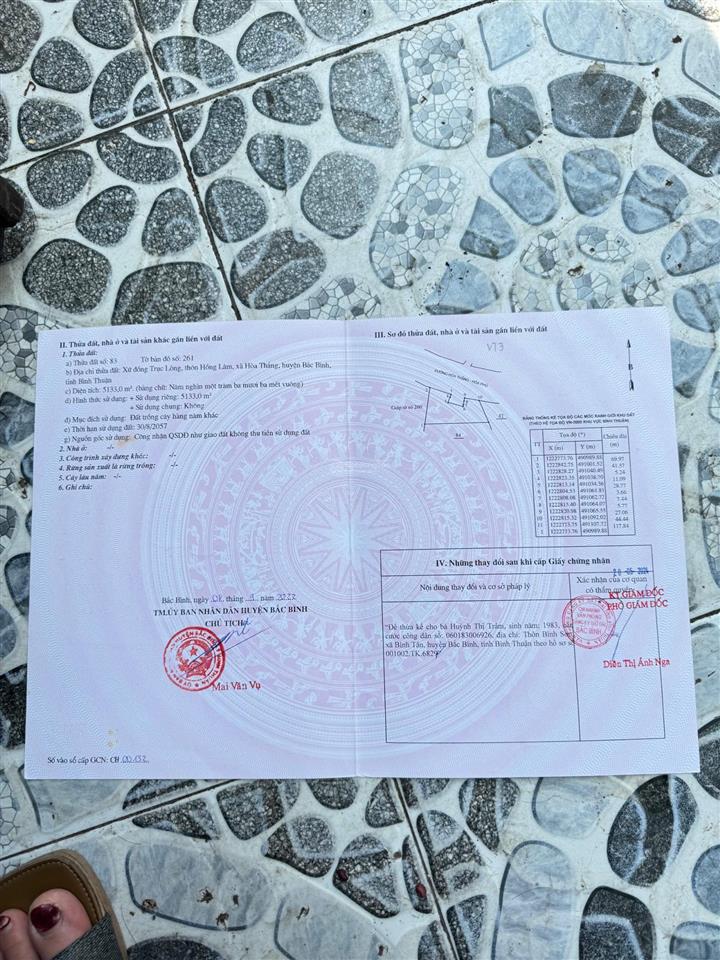 Chính chủ cần bán gấp lô đất mt đường đt 761b, xã hòa thắng, bắc bình, bình thuận