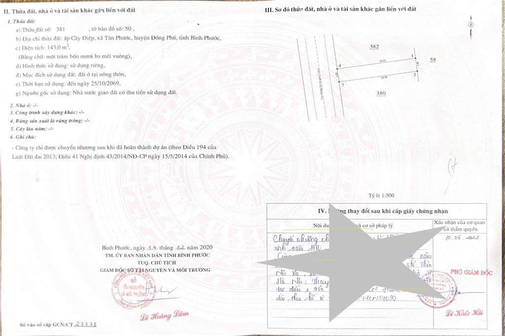 Chính chủ cần bán gấp lô đất giá đầu tư ngay xã tân phước, đồng phú, bình phước