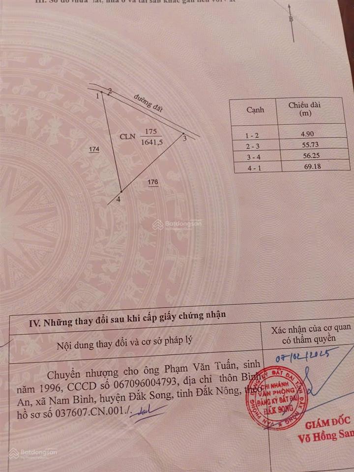 Bán đất tại xã nam bình, huyện dăk song, đắk nông, giá cực chất 650 triệu, 1641 m2