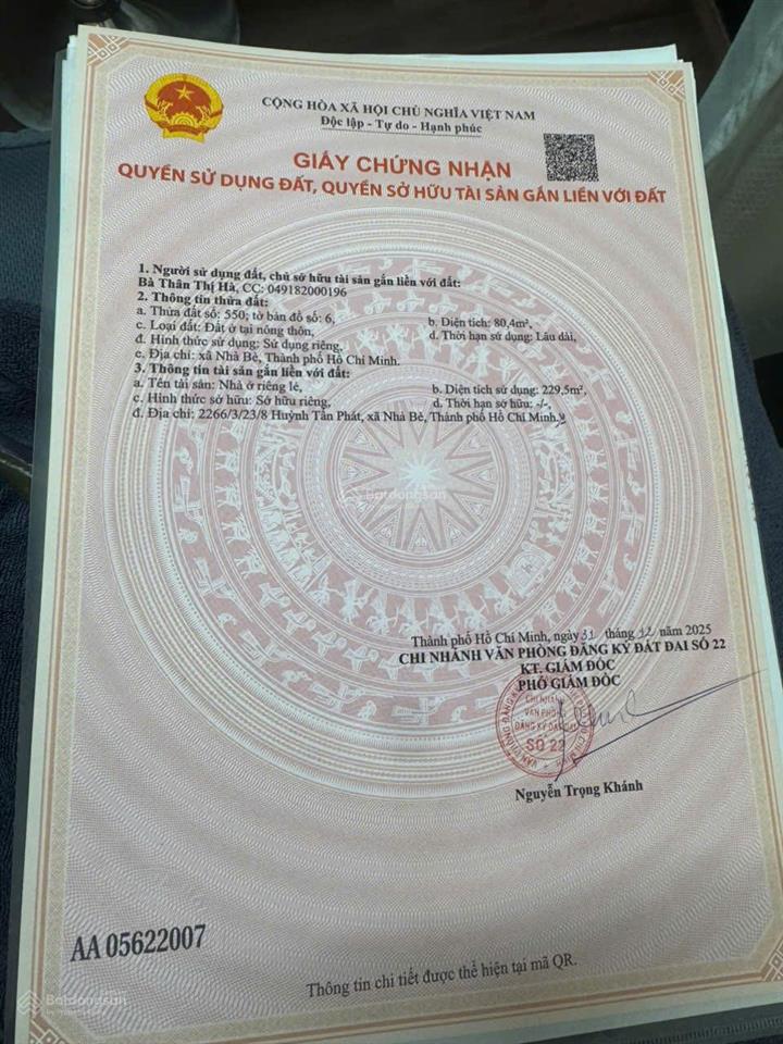 Chính chủ cần bán gấp căn nhà mới xây đẹp ngay thị trấn nhà bè, thành phố hồ chí minh