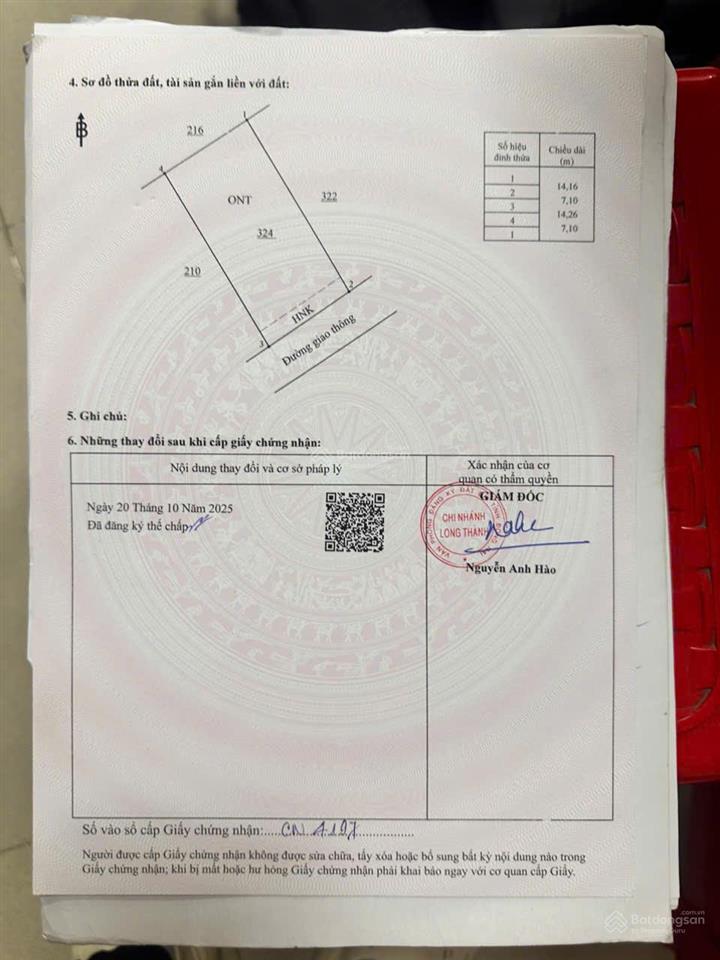 Chính chủ cần bán gấp lô đất ngay xã long phước, long thành, đồng nai