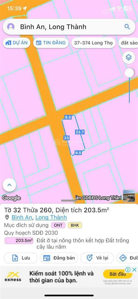 Chính chủ cần bán gấp lô đất 2 mt ngay xã bình an, long thành, đồng nai