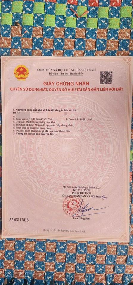 Chính chủ cần bán gấp lô đất rộng giá đầu tư ngay xã phước trung, bắc ai, ninh thuận