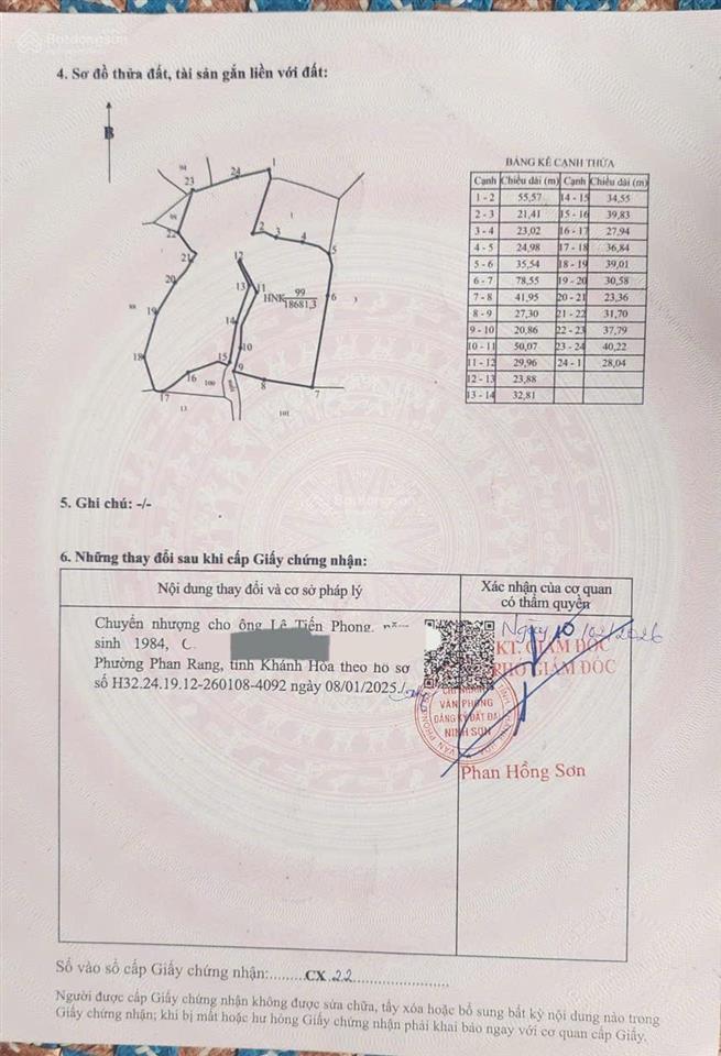 Chính chủ cần bán gấp lô đất rộng giá đầu tư ngay xã phước trung, bắc ai, ninh thuận