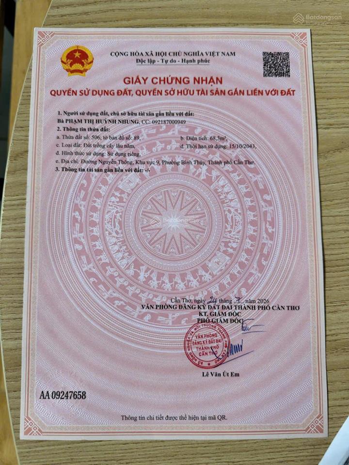Bán nhà riêng tại nguyễn thông, an thới, bình thủy, cần thơ, 15 tỷ, 236m2, đẹp, nhiều tiện ích