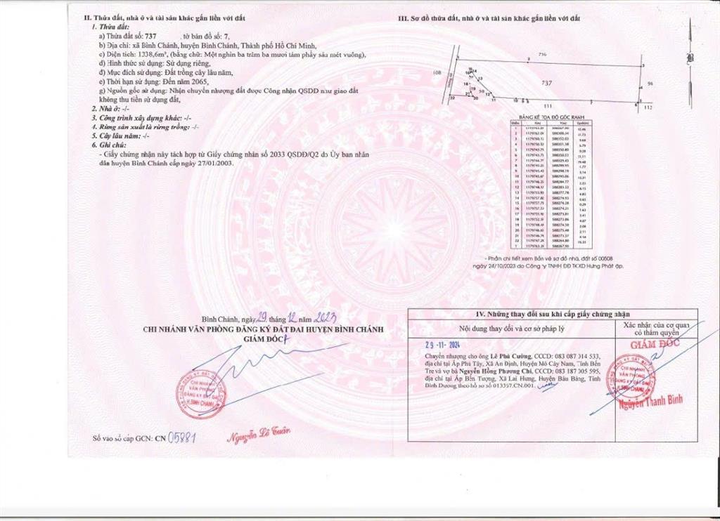 Chính chủ cần bán gấp lô đất mt đường bê tông ngay xã bình chánh, huyện bình chánh, hồ chí minh