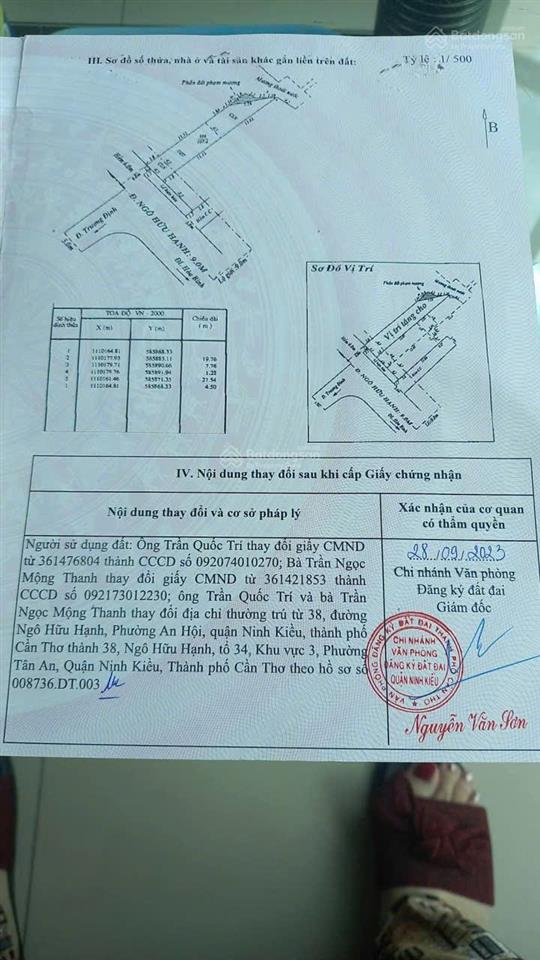 Bán nhà mt đường ngô hữu hạnh, trung tâm phường an hội, ninh kiều, thành phố cần thơ