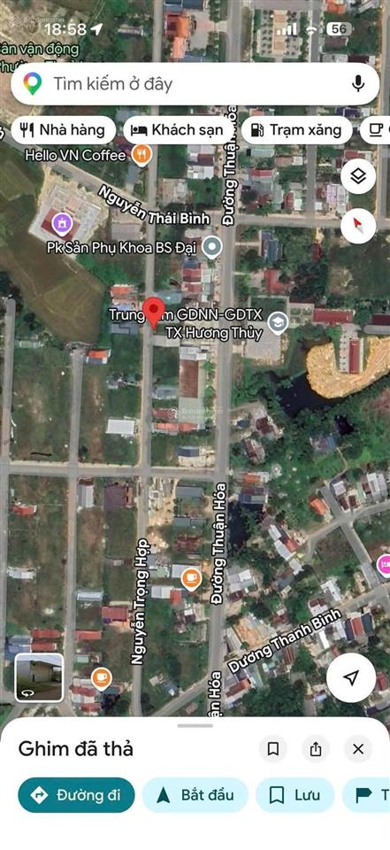 Chính chủ cần bán lô đất mt đường nguyễn trọng hợp, phường thủy lương, tx. hương thủy, huế