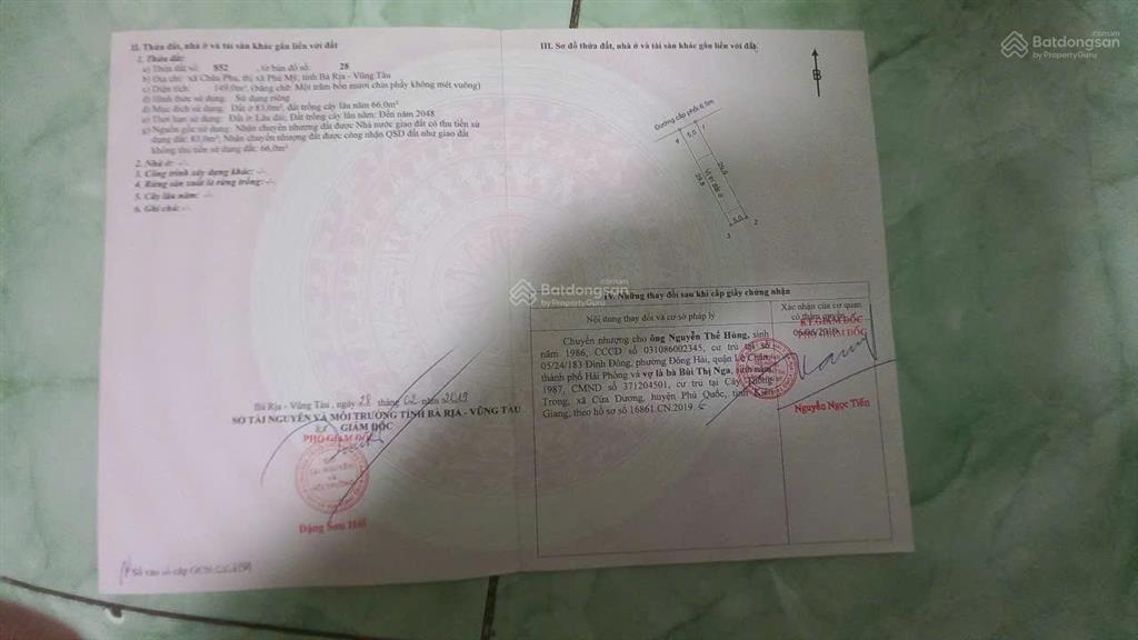 Chính chủ cần bán gấp lô đất vị trí đẹp tiềm năng ngay xã châu pha, thị xã phú mỹ, bà rịa vũng tàu