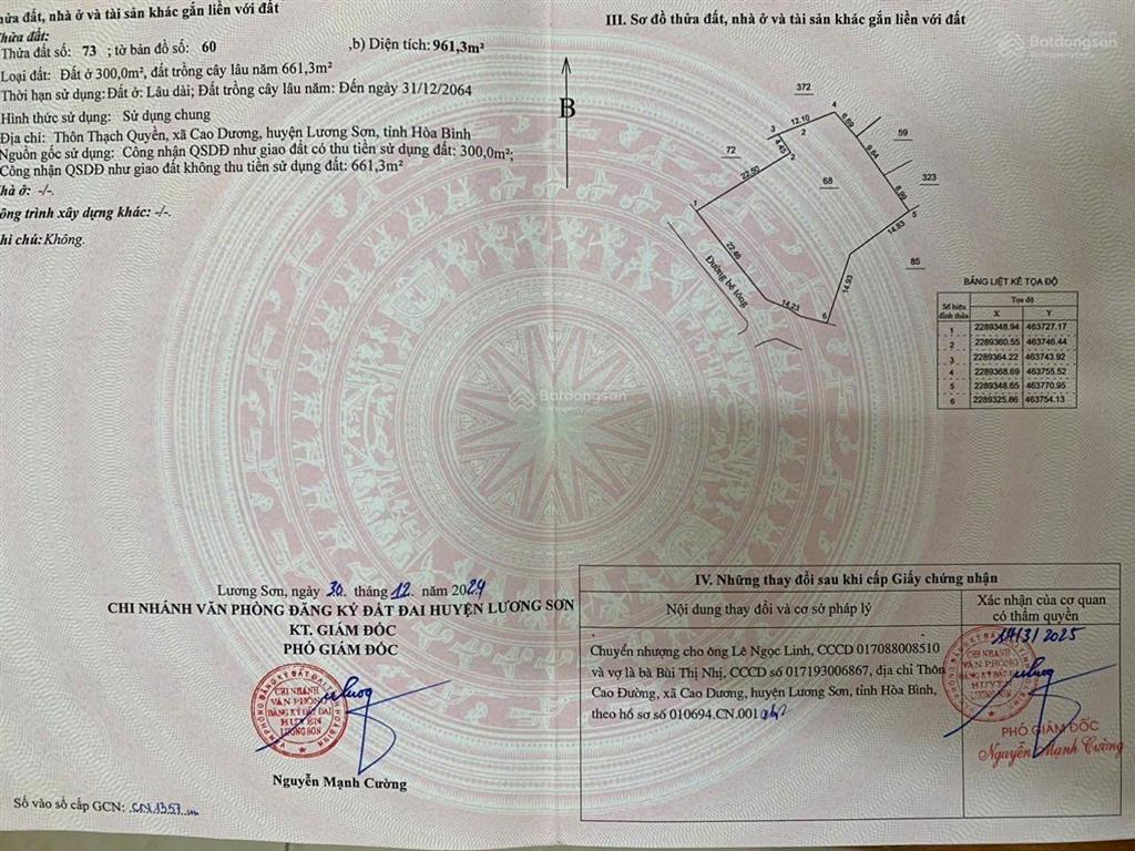 Chính chủ cần bán gấp lô đất vị trí đẹp tiềm năng ngay xã cao dương, lương sơn, hòa bình