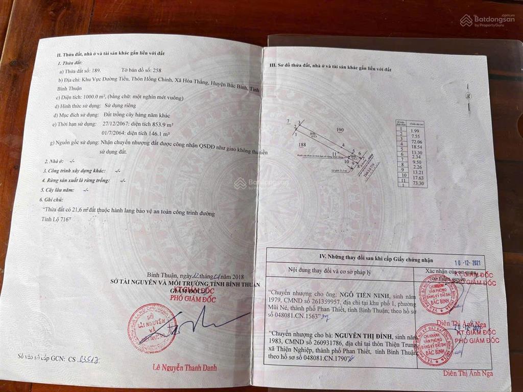 Chính chủ cần bán gấp lô đất mặt tiền tỉnh lộ 716, phường mũi né, phan thiết, bình thuận