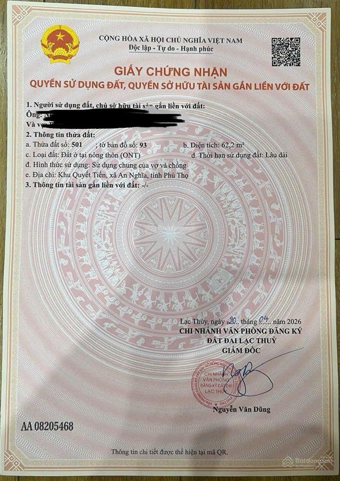Chính chủ cần bán gấp lô đất ngay tt thị trấn ba hàng đồi, lạc thủy, hòa bình