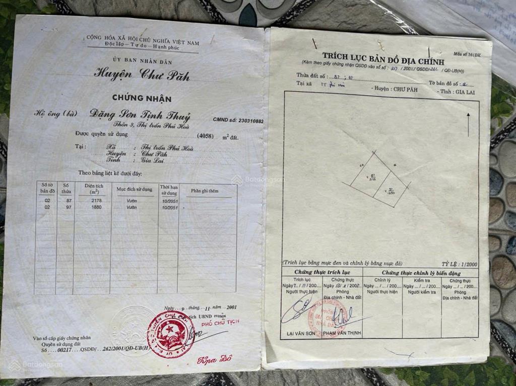Chính chủ cần bán gấp lô đất mt quốc lộ 14 ngay tt phú hòa, huyện chư păh, gia lai