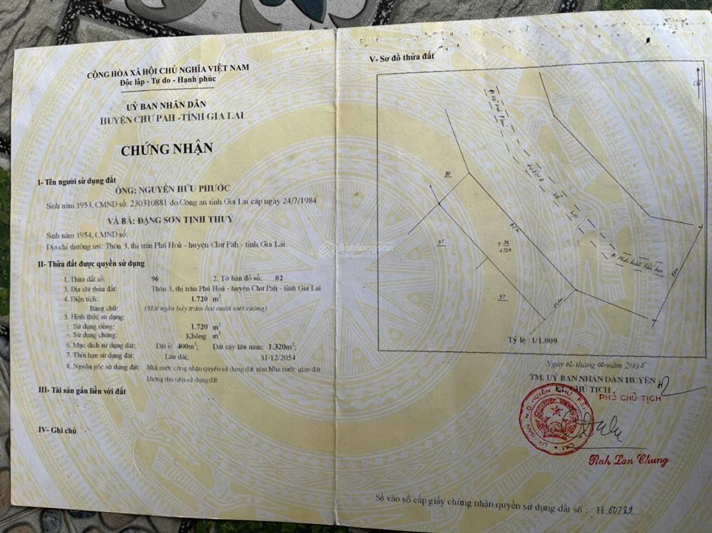 Chính chủ cần bán gấp lô đất mt quốc lộ 14 ngay tt phú hòa, huyện chư păh, gia lai
