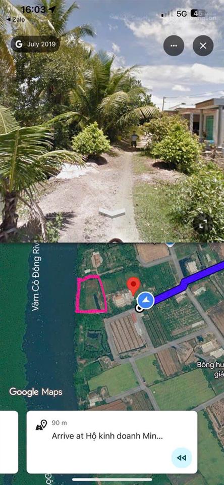 Chính chủ cần bán lô đất mặt tiền view sông vàm cỏ đông xã hựu thạnh, đức hòa, long an