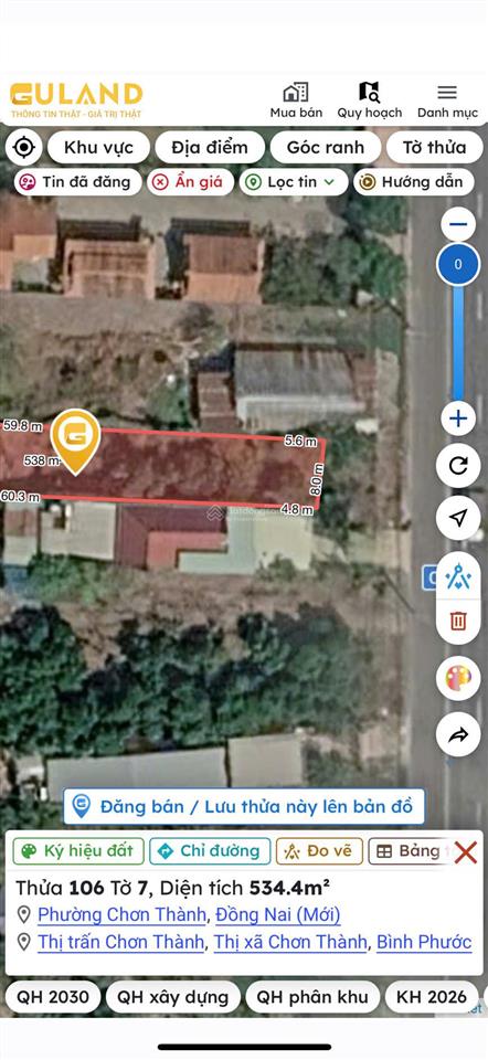 Chính chủ cần bán gấp lô đất vị trí đẹp giá đầu tư mt ql 13, thị trấn chơn thành, bình phước