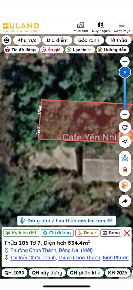 Chính chủ cần bán gấp lô đất vị trí đẹp giá đầu tư mt ql 13, thị trấn chơn thành, bình phước