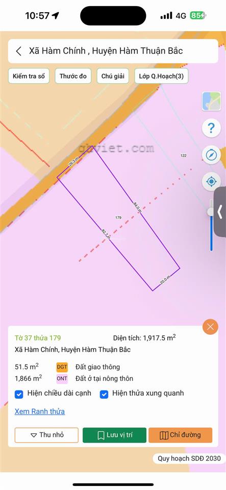 Chính chủ cần gửi bán gấp lô đất rộng mt đường nhựa ngay xã hàm chính, hàm thuận bắc, bình thuận