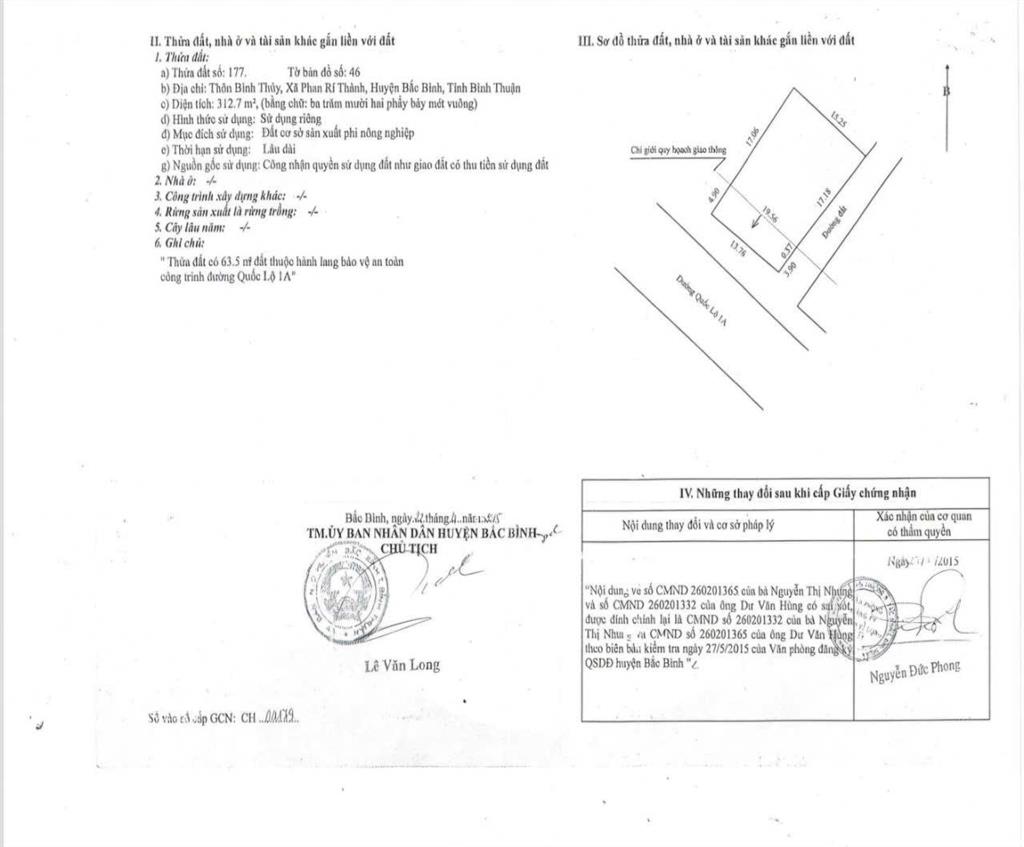 Bán đất tại quốc lộ 1a, xã phan rí thành, huyện bắc bình, giá cực chất 6,407 tỷ, 650 m2