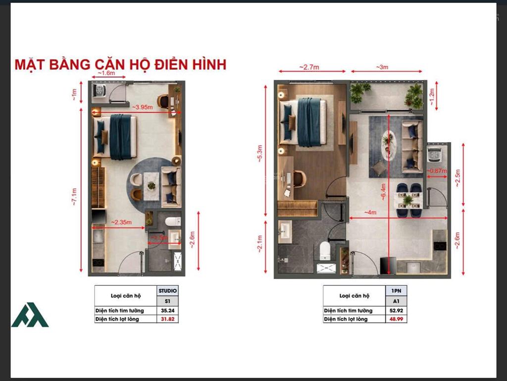 Bán căn 1 phòng ngủ hướng đông nam, tầng trung