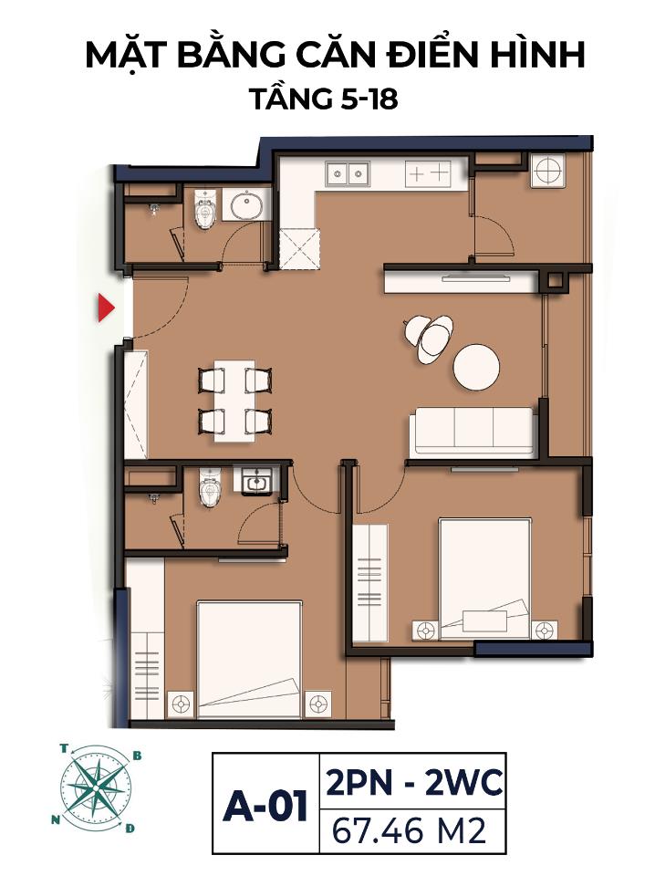 Mở bán đợt 1, giá siêu hấp dẫn, CH 2PN 2WC chỉ 4,3 tỷ, HTLS 0% tới 24 tháng, CK 8,5%