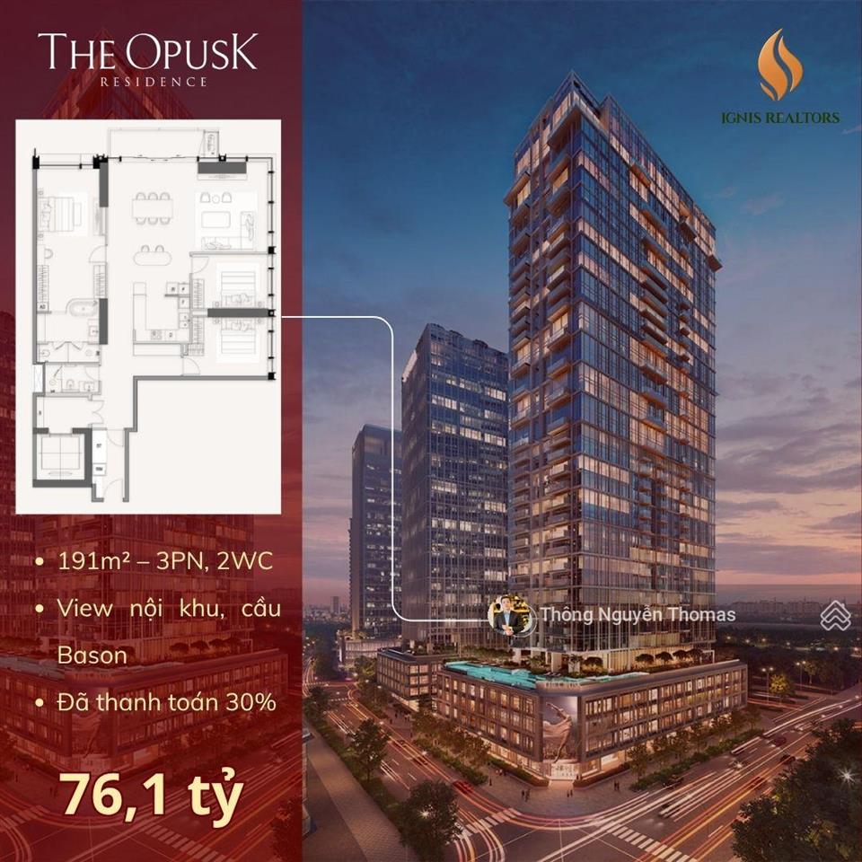 The opusk residence chính chủ gửi bán căn 3pn giá tốt 76,1 tỷ