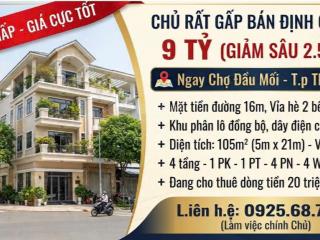 Mặt tiền khu phân lô đồng bộ  105m2  4 tầng  4 phòng ngủ  4 wc