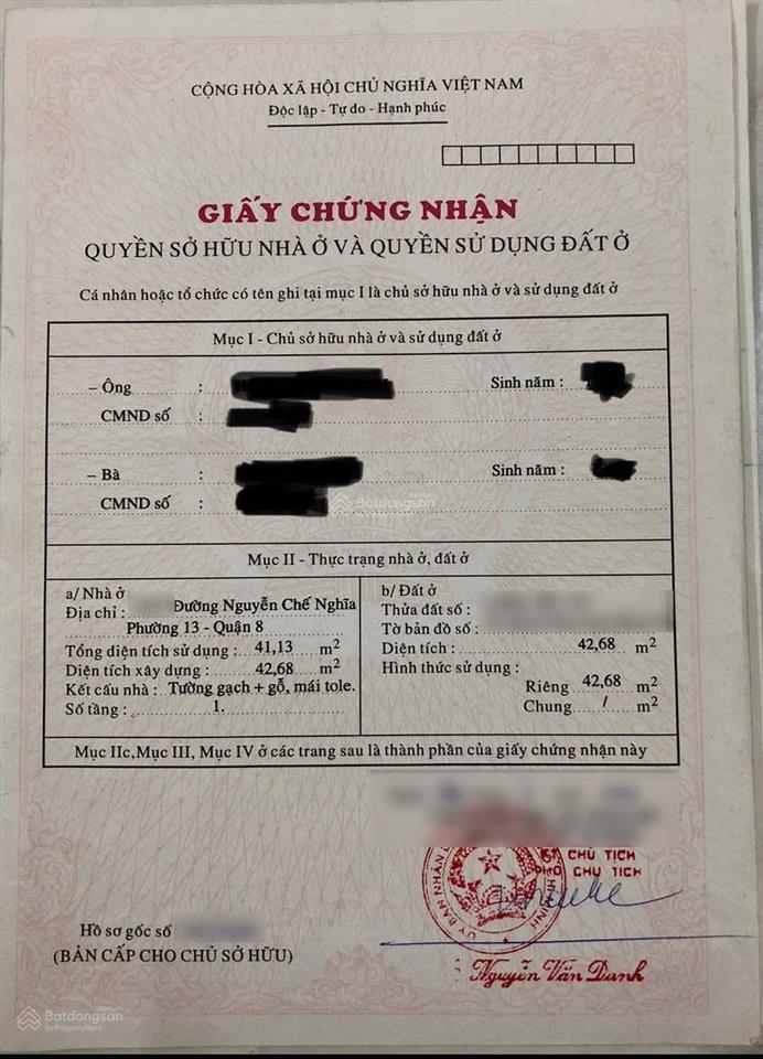 Hàng hiếm! bán nhà 43m2 sổ hồng riêng| hẻm 3m gần mặt tiền đường tuy lý vương f.13 quận 8