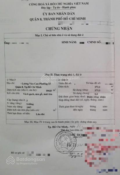 Giá tốt hiếm có! 174m2 đất hiện hữu, chỉ 64 triệu/m2 hẻm xe tải đậu cửa đường lương văn can