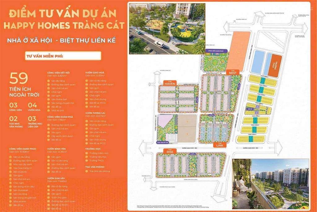 Bán gấp ch happy home tràng cát, 1,25 tỷ, 53,6m2, view đẹp
