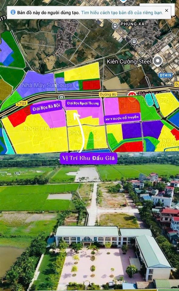 85,8m2 (đất đấu giá dg12) sát vách dự án đại học ngoại thương