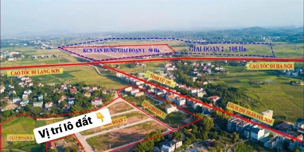 Bán nhiều lô đất quanh khu công nghiệp tân hưng, lạng giang chuẩn bị đi vào hoạt động nhộn nhịp