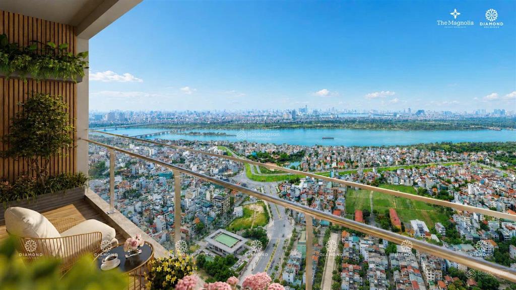 Căn 3pn the magnolia view sông hồng tầng trung thang riêng, logia dài 7m siêu rộng, giá từ 10,8 tỷ