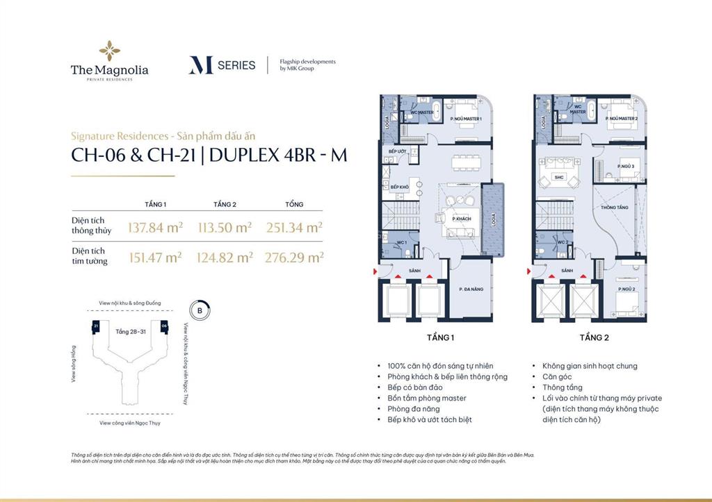 Căn góc 3pn tầng 1527 the magnolia view sông đuống, ngắm pháo hoa vin cổ loa, giá từ 100tr/m2