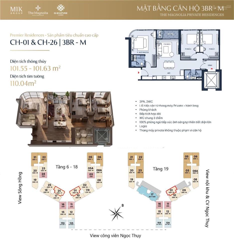 Rẻ hơn căn góc 2 tỷ vẫn có thang máy riêng 3pn the magnolia 9,5 tỷ view pháo hoa và view sông