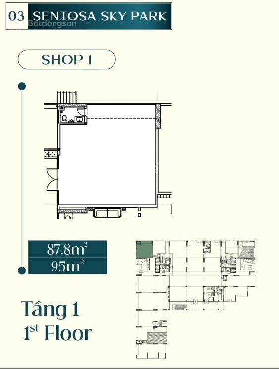 Cho thuê shop chân đế sentosa skypark  ngay sảnh cư dân