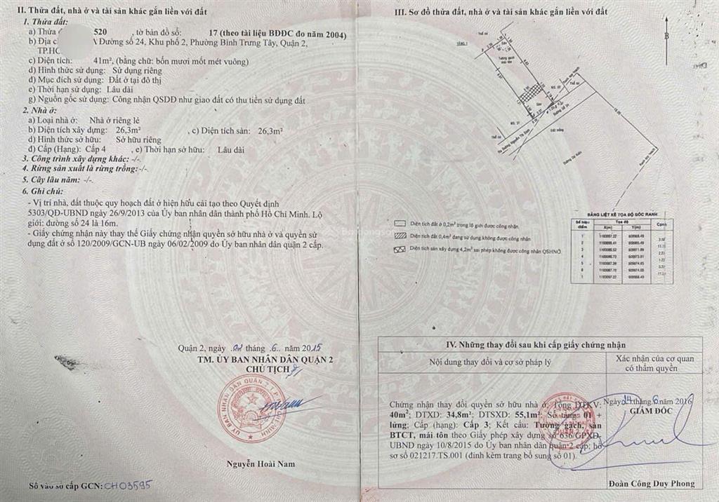 Sở hữu nhà riêng cấp 4, đường đi rộng thuận tiện, phường bình trưng tây  quận 2  hcm.