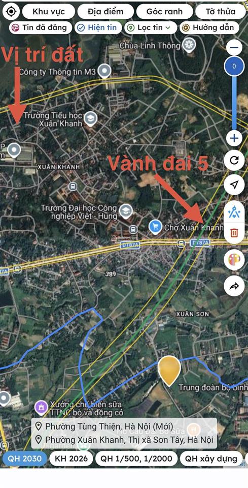 Bán đất ~20tr/m2 chính chủ tại sơn tây  hà nội, sát trường đh, dt 70m2 có thể xây trọ ngay!