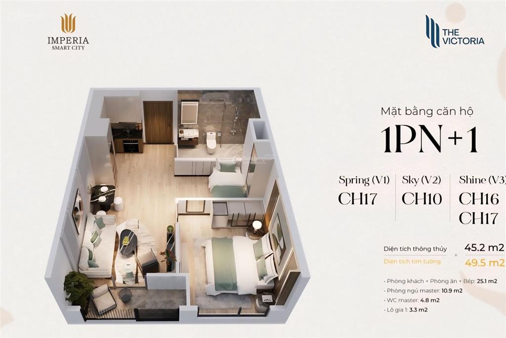 1n+ 45.5m2. tt tiến độ 5%. vốn 40% sang tên. giá chỉ 3,895 bao phí