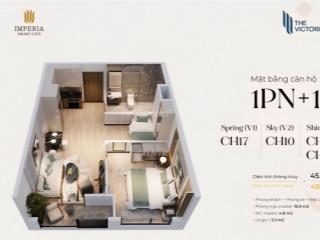 1n+ 45.5m2. tt tiến độ 5%. vốn 40% sang tên. giá chỉ 3,895 bao phí