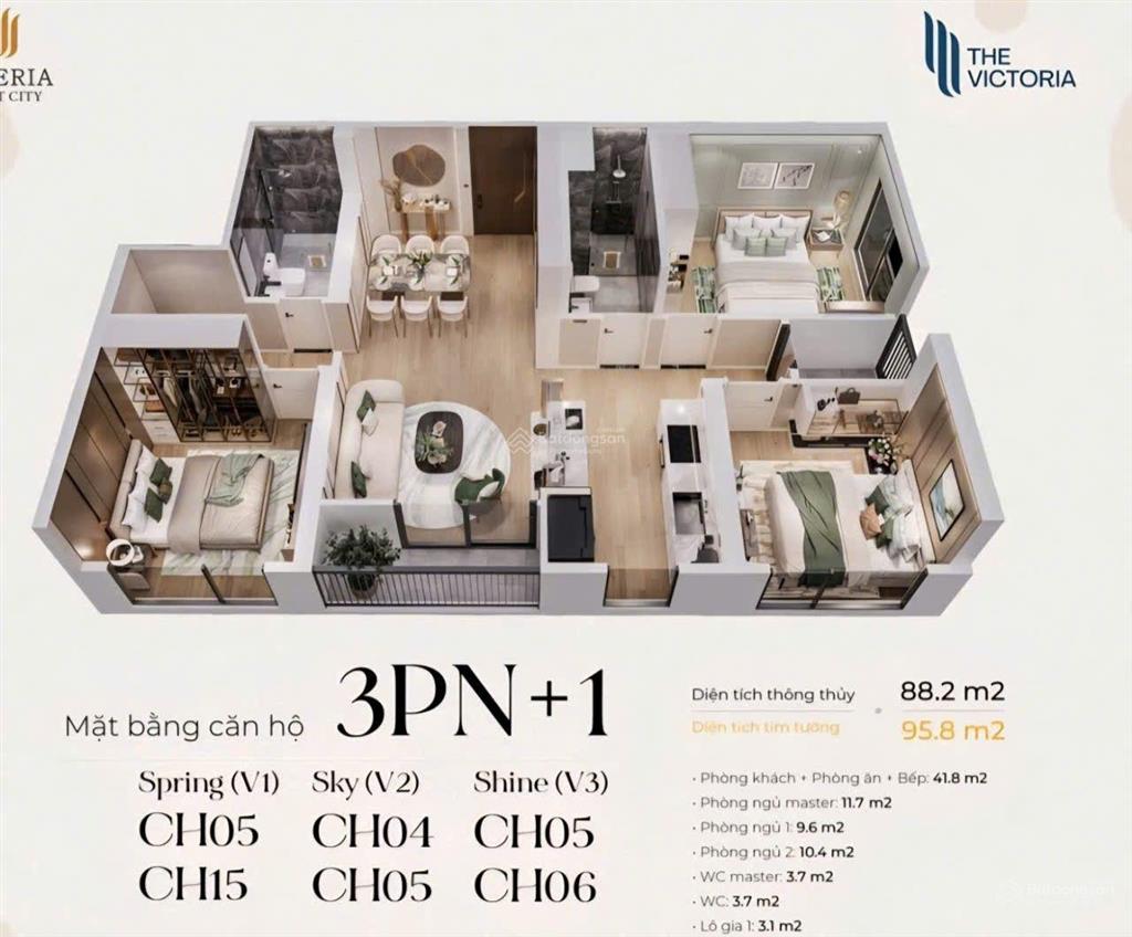 Căn này dành cho tín đồ view núi ba vì hồ bảo sơn, ngắm hoàng hôn. v3. trục 05. 3n+ 84m2.