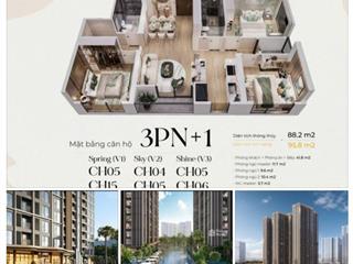 Siêu đẹp siêu rẻ! 85m2 3n+ victoria. chỉ 6ty590 bao hết thuế phí. tầng trung siêu đẹp. căn góc đẹp.